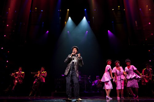 Chester Gregory (James Early) and the company of DREAMGIRLS.