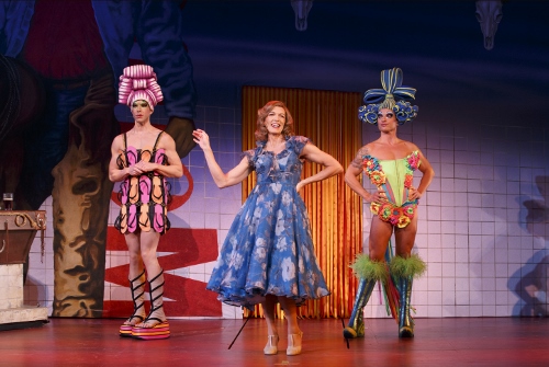 Left to Right: Wade McCollum as Mitzi, Scott Willis as Bernadette and Bryan West as Felicia in the number 'I Love the Nightlife'
