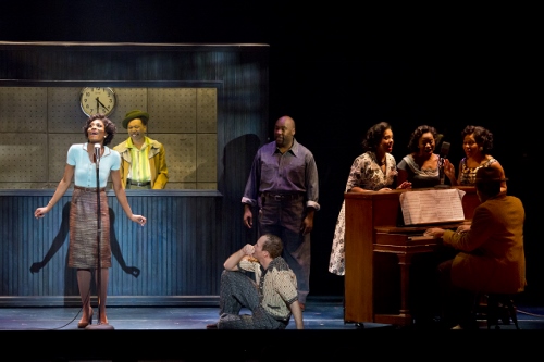 Jasmin Richardson as 'Felicia,' Avionce Hoyles as 'Gator,' Jerrial T. Young as 'Bobby' and Joey Elrose as 'Huey' and the National Touring Cast of MEMPHIS.