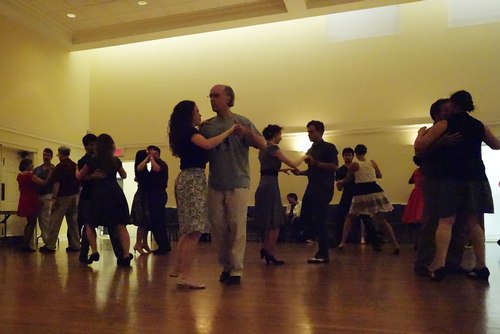 Philadelphia Swing Dance Society party - many couples on the dance floor
