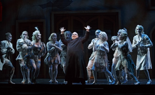 Shaun Rice as Uncle Fester in the 2013-2014 National Tour of The Addams Family.