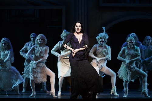 KeLeen Snowgren (Morticia Addams) and Company in the 2013-2014 National Tour of The Addams Family.
