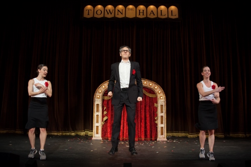 Ira Glass, center, with Monica Bill Barnes, left, and Anna Bass in 'Three Acts, Two Dancers, One Radio Host.'