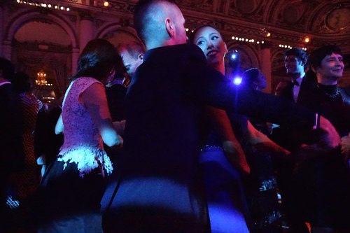 Social dancing at the Ballet Hispanico 2015 Spring Gala - Sometimes you only need a part to represent the whole. (See synedoche and metonymy.) Here eyes represent the dancer, the partnership, the floor, the evening and the field of dance.