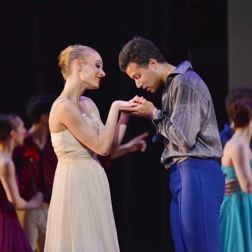 Cleveland Ballet's Lauren Stenroos as Swanilda and Nicholas Montero as Franz in Ramón Oller's 'Coppélia.'