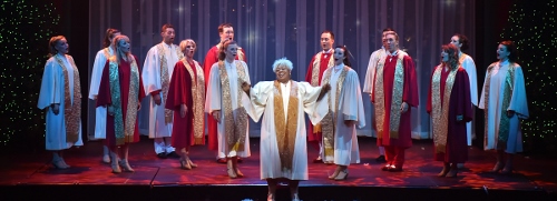 Kendra Lynn Lucas performs the show stopping “O Holy Night” in A Beef & Boards Christmas, now on stage through Dec. 23.